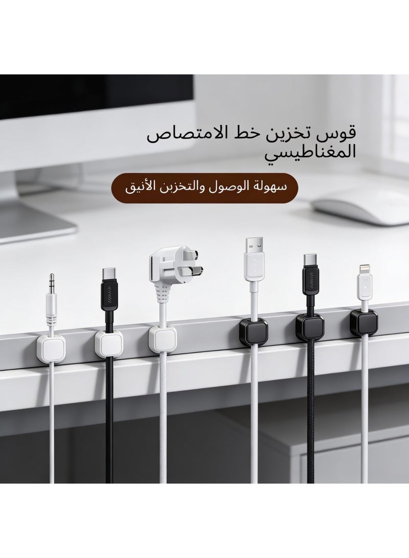 MS MIN Magnetic Cable Organizer 10-Pack, Cable Management Clips with Strong 3M Adhesive for Desk, Office & Home - Image 3